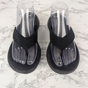 Sketchers Goga Mat Size 8 Flip Flops Black